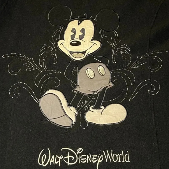 Walt Disney World Parks‎ WDW Mickey Embroidered Full Zip Hoodie Black XL Unisex - Picture 3 of 6